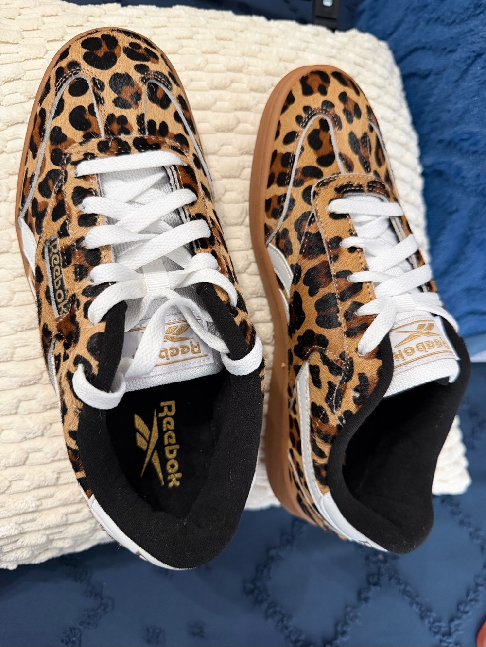 Reebok -NEW Leopard Print Casual Sneakers - White & Brown